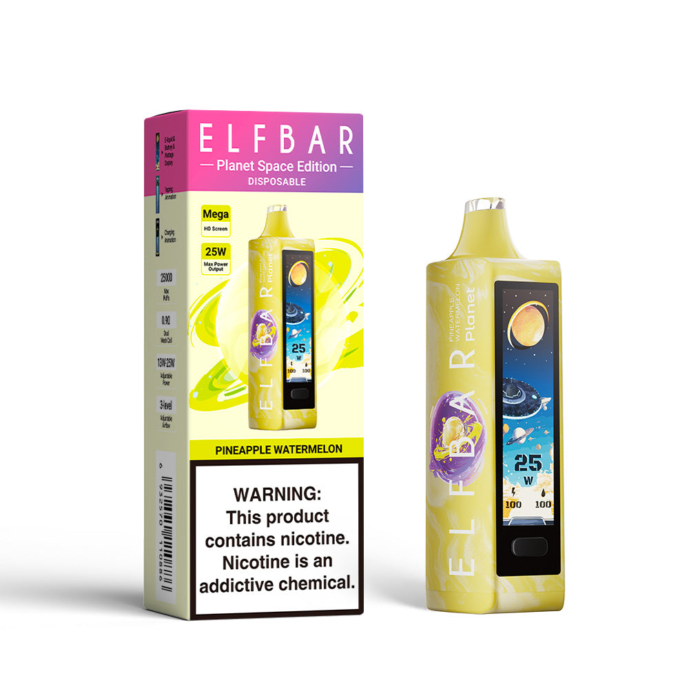 ELF BAR PLANET 25000 PINEAPPLE WATERMELON 5% RECHARGEABLE ELF BAR PLANET 25000 PINEAPPLE WATERMELON 5% RECHARGEABLE