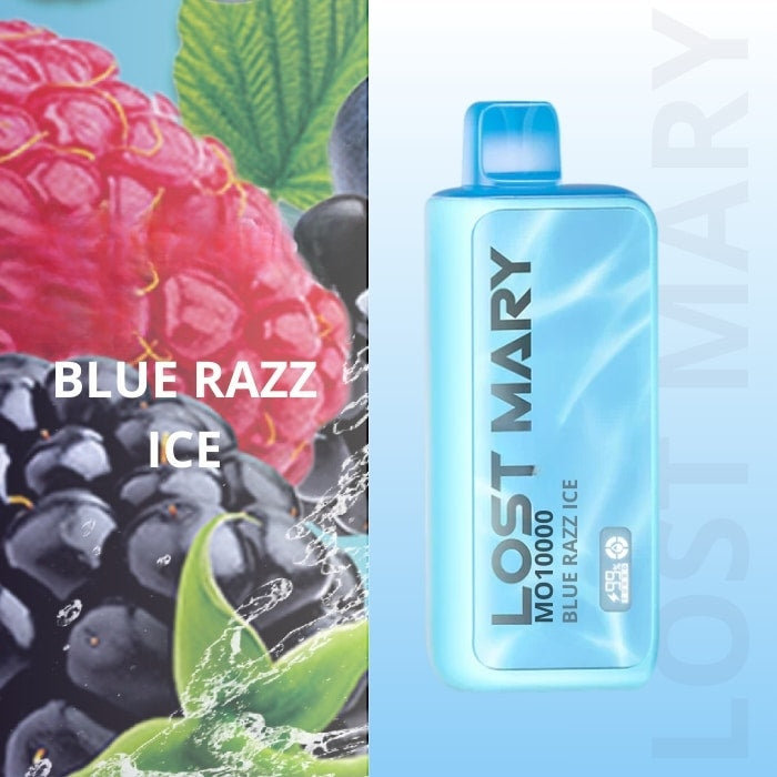 LOST MARY MO10000 BLUE RAZZ ICE 5% RECHARGABLE