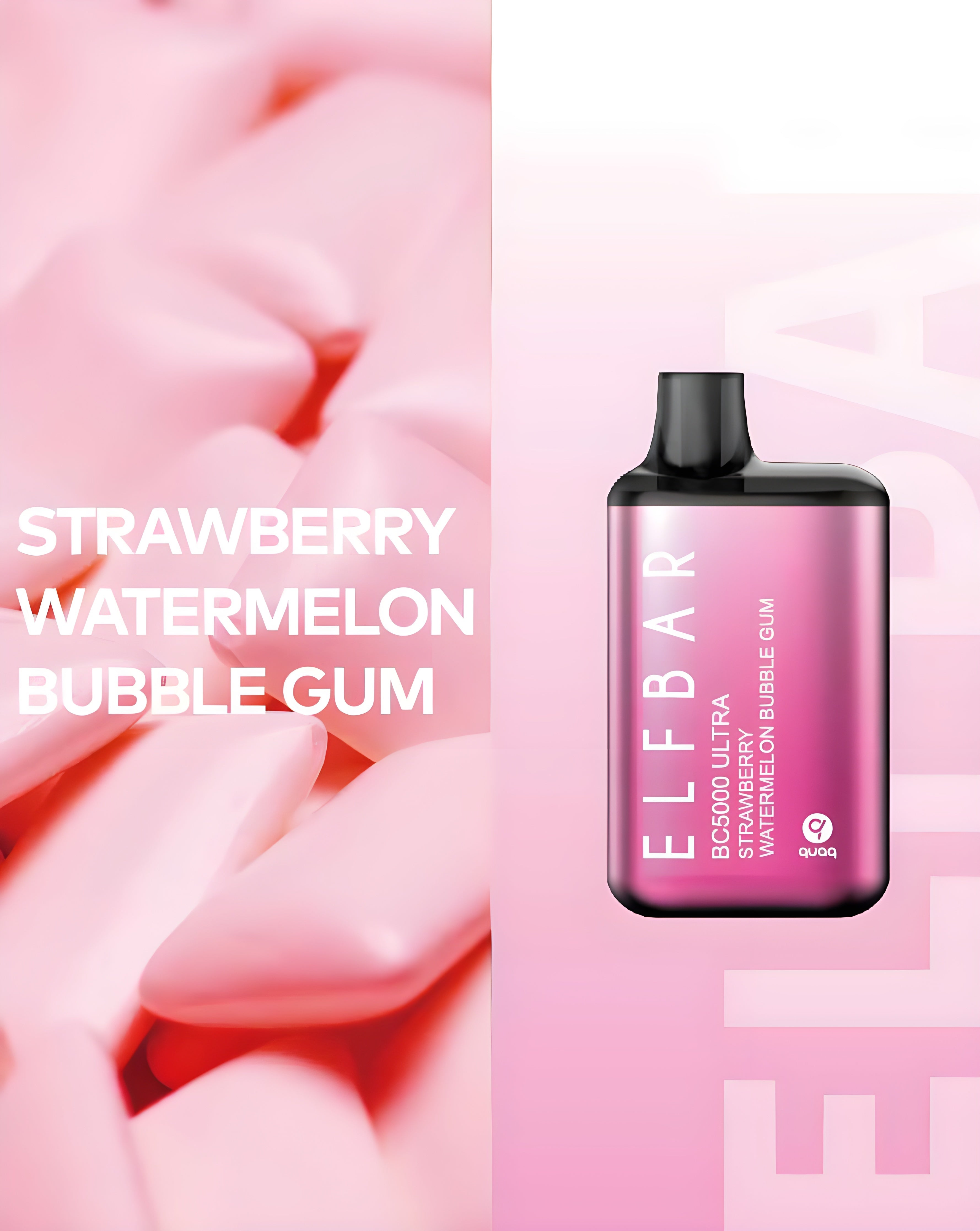 ELF BAR BC5000 ULTRA FRAGOLA ANGURIA BUBBLE GUM 5% RICARICABILE