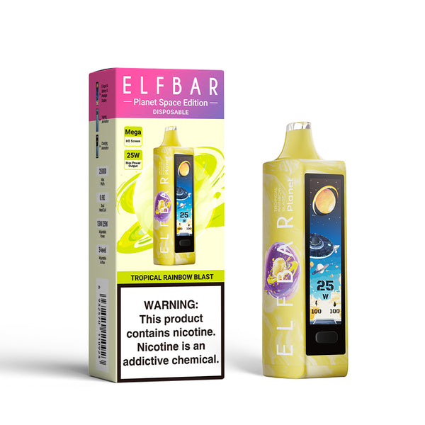 ELF BAR PLANET 25000 TROPICAL RAINBOW BLAST 5% RECHARGEABLE ELF BAR PLANET 25000 TROPICAL RAINBOW BLAST 5% RECHARGEABLE