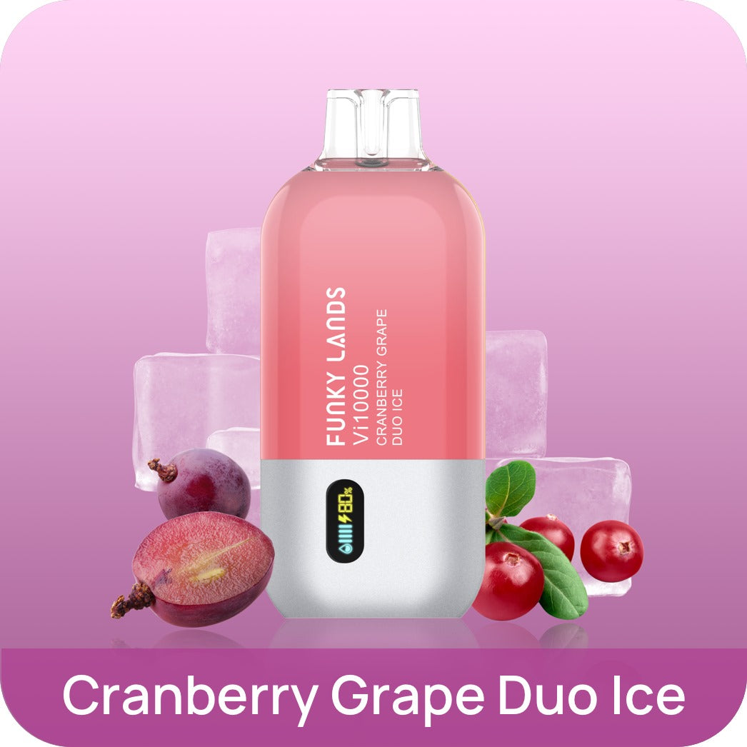 FUNKY LANDS Vi10000 CRANBERRY GRAPE DUO ICE 5% RECHARGEABLE