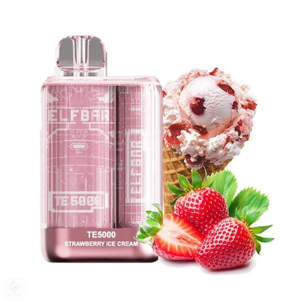 ELF BAR TE5000 STRAWBERRY ICE CREAM 5% RECHARGEABLE