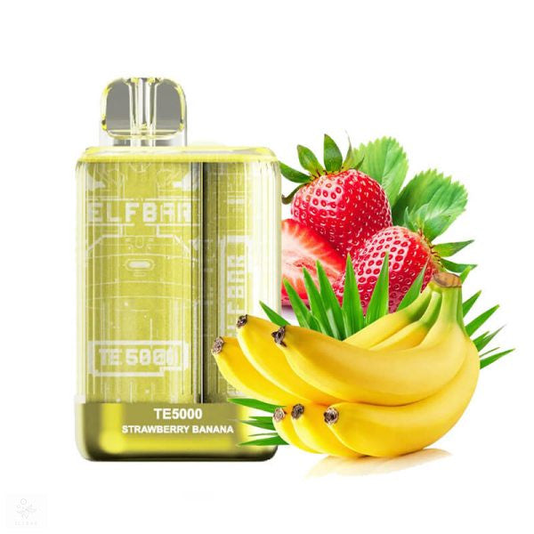 ELF BAR TE5000 STRAWBERRY BANANA 5% RECHARGEABLE