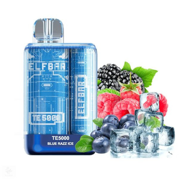 ELF BAR TE5000 BLUE RAZZ ICE 5 % WIEDERAUFLADBAR